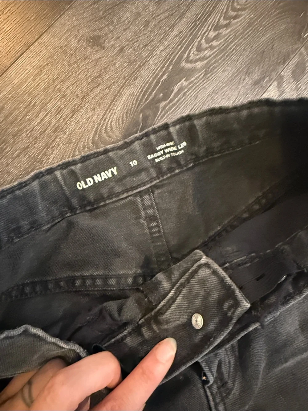 Old Navy Men's Black Relaxed Wide-Leg Jeans